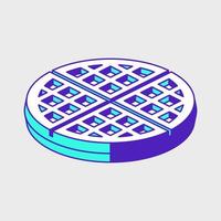 Waffle isometric vector icon illustration