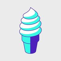 ilustración de icono de vector isométrico de cono de helado