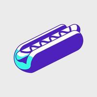 ilustración de icono de vector isométrico de hotdog