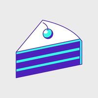 A slice of cake isometric vector icon illustration
