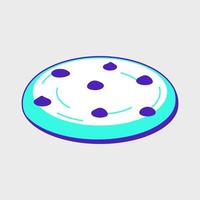 Chocolate chip cookie isometric vector icon illustration