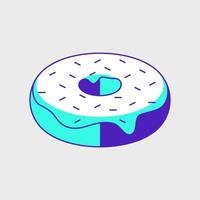 ilustración de icono de vector isométrico de donut o donut