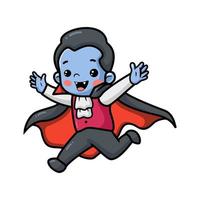 Cute little boy dracula cartoon running vector