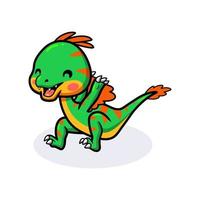 Cute little oviraptor dinosaur cartoon vector