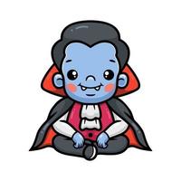 Cute little boy dracula cartoon sitting vector