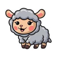 Cute happy baby sheep cartoon vector