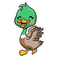 Cute happy little duck cartoon vector