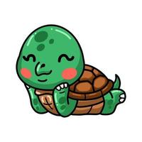 Cute baby turtle cartoon laying down vector