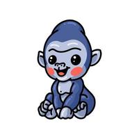 Cute baby gorilla cartoon sitting vector