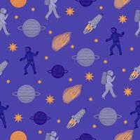 Space, contrast seamless pattern vector