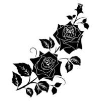 silhouette black motif rose vector