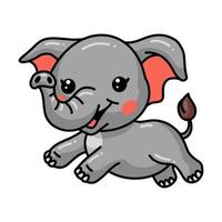 Cute baby elephant cartoon jumping vector