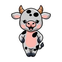 Cute baby cow cartoon standing vector