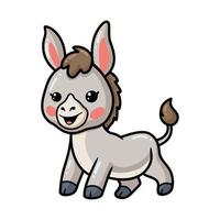 Cute baby donkey cartoon pose vector
