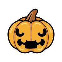 Cartoon orange pumpkin with angry face expression vector