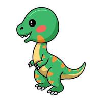 Cute little dinosaur cartoon standing vector