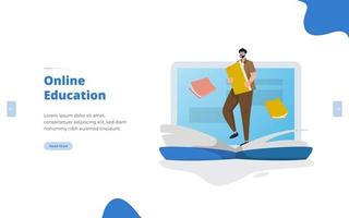 Flat design online education concept vector