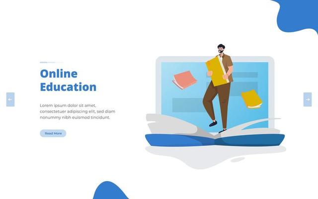 Flat design online education concept