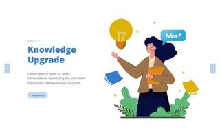 Flat design upgrade knowledge with book concept
