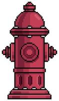 Pixel art Hydrant vector icon for 8bit game on white background