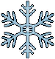 Pixel art snowflake Christmas decoration vector icon for 8bit game on white background