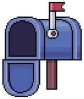 Pixel art traditional mailbox vector icon for 8bit game on white background