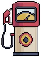 Pixel art gas pump vector icon for 8bit game on white background