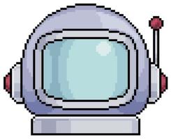 Pixel art cosmonaut astronaut helmet  vector icon for 8bit game on white background