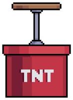 Pixel art dynamite TNT vector icon for 8bit game on white background