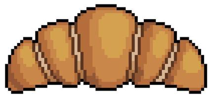 icono de vector de croissant de pixel art para juego de 8 bits sobre fondo blanco