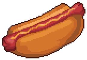 Pixel art hot dog fast food 8bit game item on white background vector