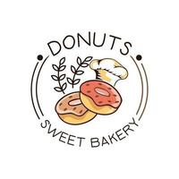 Simple hand drawn bakery logo cliparts vector