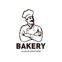 Simple hand drawn bakery logo cliparts vector