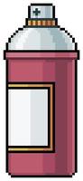 Pixel spray paint can vector icon for 8bit game on white background