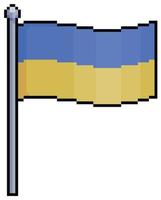 Pixel art ukraine flag vector icon for 8bit game on white background