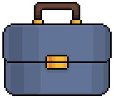 Pixel art suitcase vector icon for 8bit game on white background