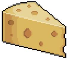 Pixel art slice of cheese vector icon for 8bit game on white background