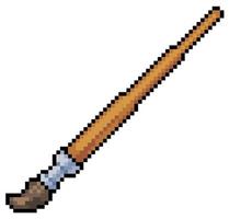 icono de vector de pincel de pintura de pixel art para juego de 8 bits sobre fondo blanco