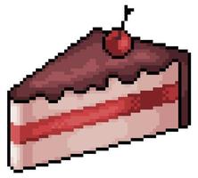 Pixel art Cake vector icon for 8bit game on white background