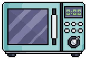 Pixel art microwave vector icon for 8bit game on white background