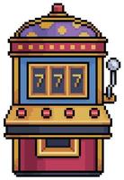Pixel art slot machine. betting machine vector icon for 8bit game on white background
