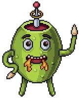 pixel art man icono de vector de carácter oliva para juego de 8 bits sobre fondo blanco