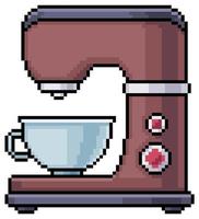 Pixel art coffee machine vector icon for 8bit game on white background