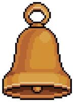 pixel art golden bell vector icono para juego de 8 bits sobre fondo blanco