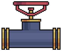 Pixel art pipeline faucet vector icon for 8bit game on white background