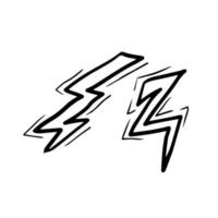Lightning simple doodle vector illustration