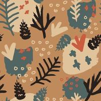 Scandinavian forest ethnic doodle pattern vector