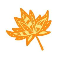 Textured autumn maple leaf hand drawn vector illustration