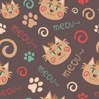 Red-headed cat pattern vector