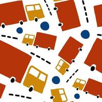 Abstract truck colorful seamless pattern with geometric shape vector